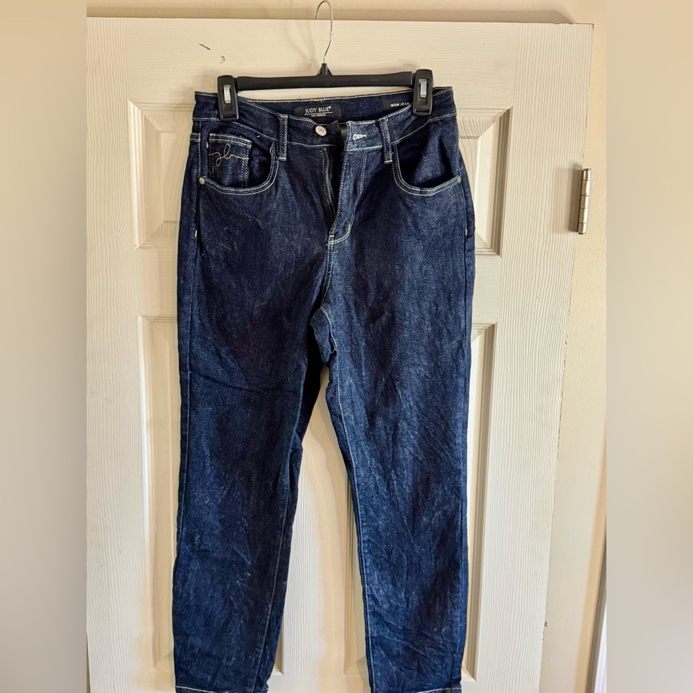 Judy Blue Dark Blue Women's “Mom” Straight Leg Jeans